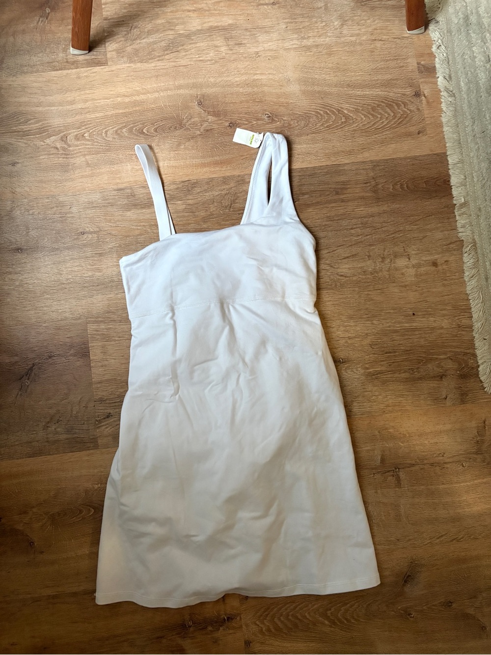 Aerie Offline White Sleeveless Square-Neck Athletic Dress